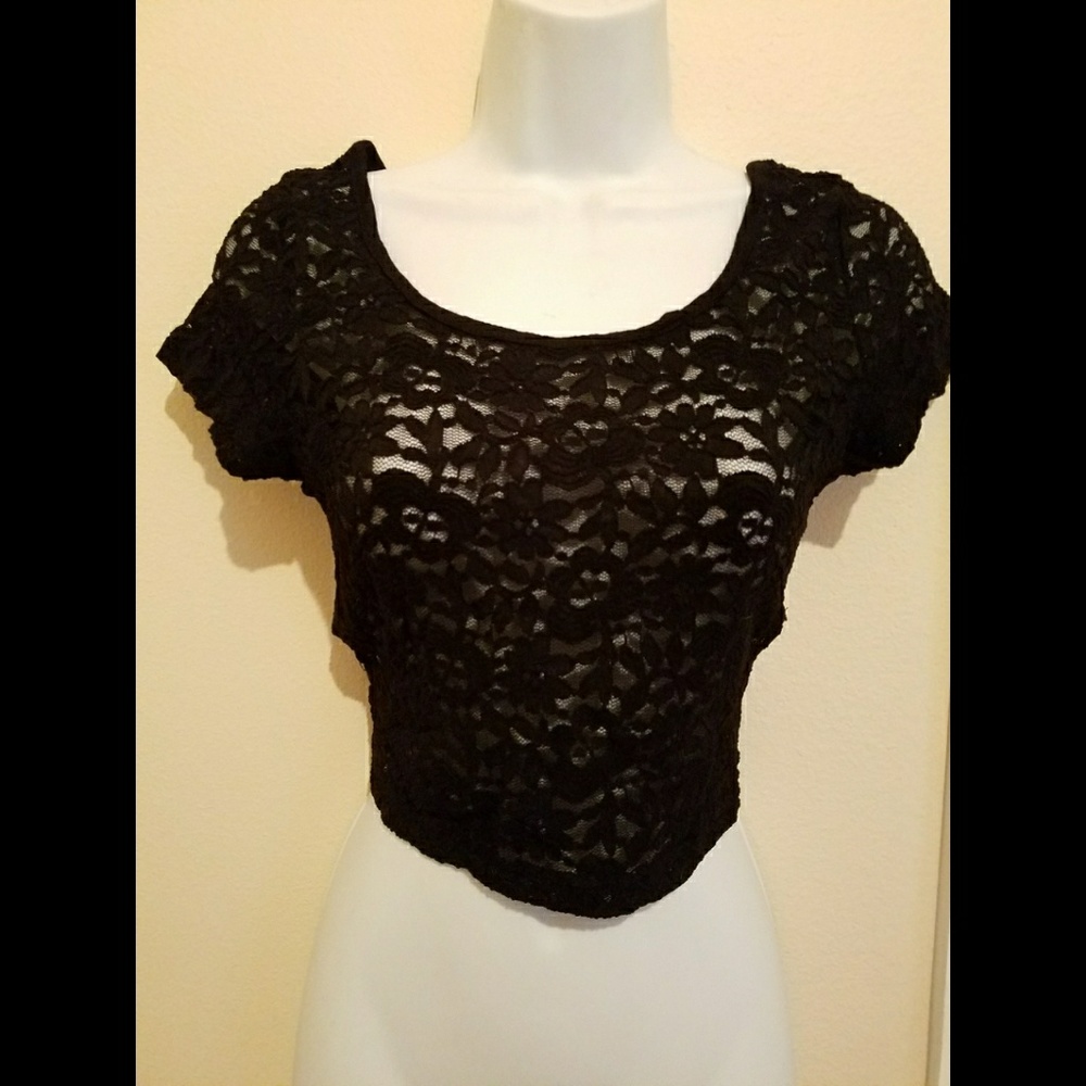 Sexy black lace top